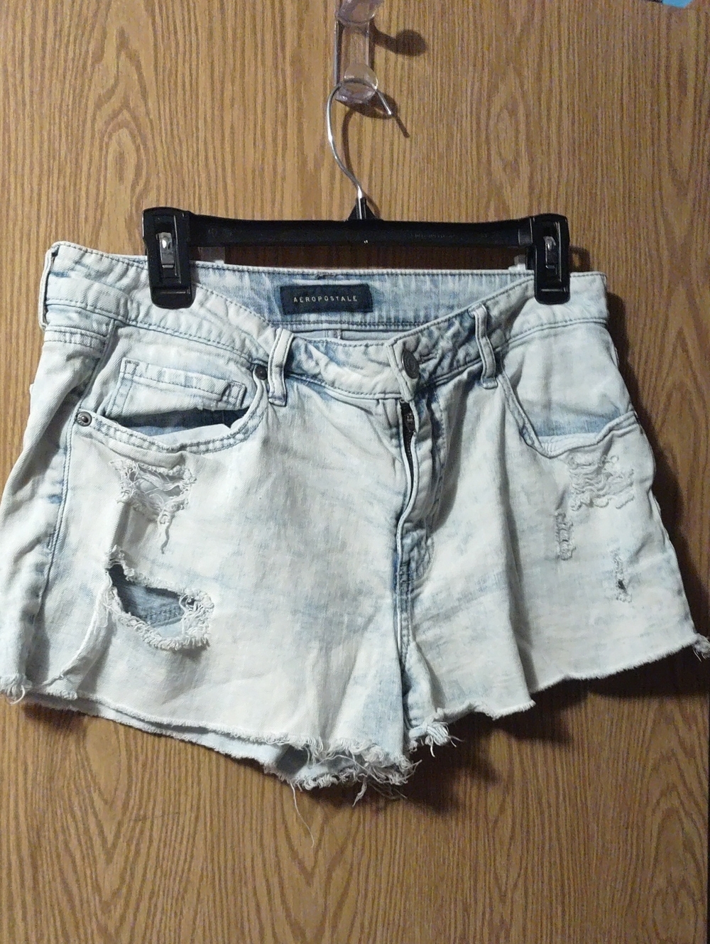 Aeropostale Light Blue Distressed Denim Cutoff Shorts